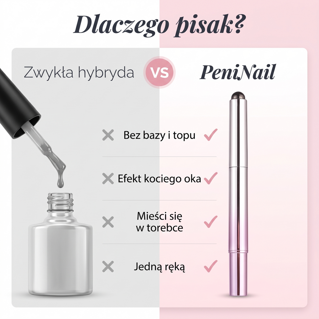 Pędzelek do Lakieru Hybrydowego z Wbudowanym Magnesem do Samodzielnego Manicure ✨