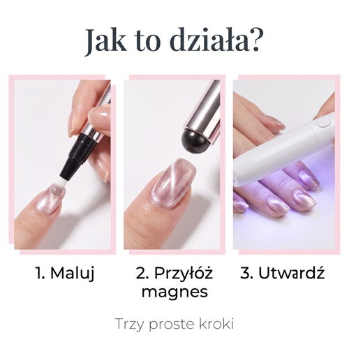 Pędzelek do Lakieru Hybrydowego z Wbudowanym Magnesem do Samodzielnego Manicure ✨