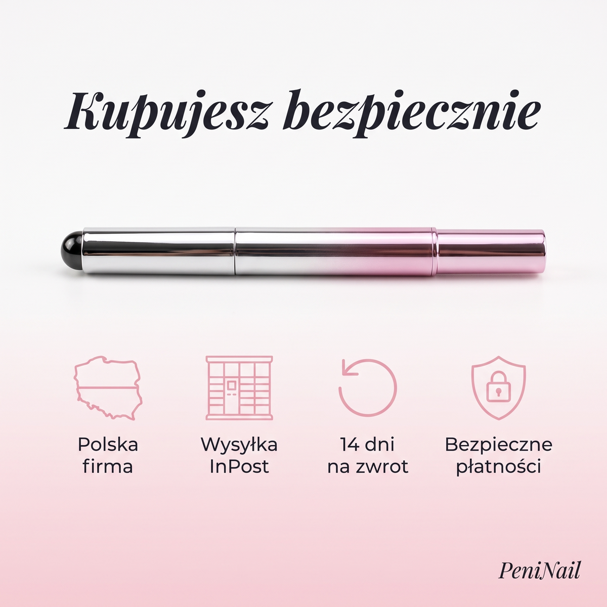 Pędzelek do Lakieru Hybrydowego z Wbudowanym Magnesem do Samodzielnego Manicure ✨